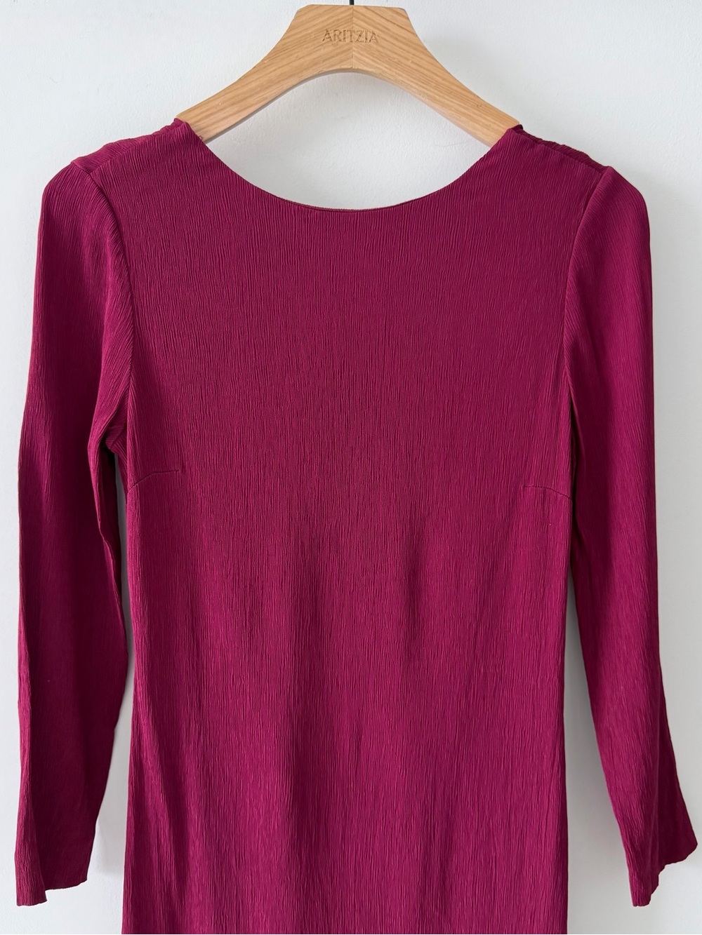 Massimo Dutti Burgundy Open Back Dress Tie Back Cocktail Party Wedding Guest - Picture 6 of 16